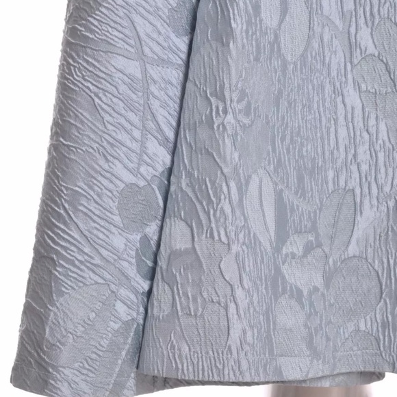 LUCA LUCA Floral Textured Blue Silk Full Skirt - Picture 4 of 7